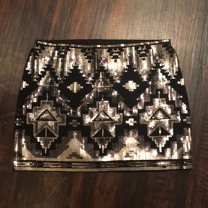 Express sequin skirt size small